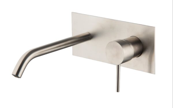 Sanistunter - Fima serie Spillo Steel inbouw wastafelkraan inox uitloop 20cm